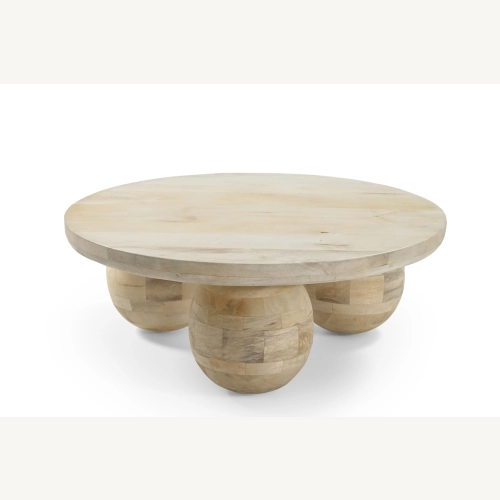 Marmoholz Siena – Stolik Kawowy | Bielony Mango | Ø80 cm